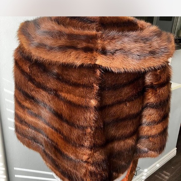 GRAFS FINE FURS Elegant Brown n Blk arm straps Satin Lined 1950s style Vintage - Picture 6 of 15